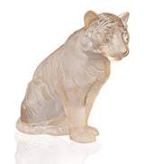 Harrods Sitting Tiger Ornament in Amber Crystal- Buy online at McGrocer