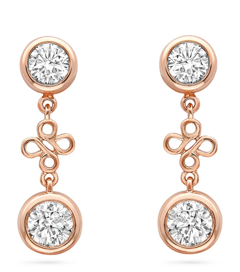 Boodles Beach earrings diamond 18kt rose gold - British product