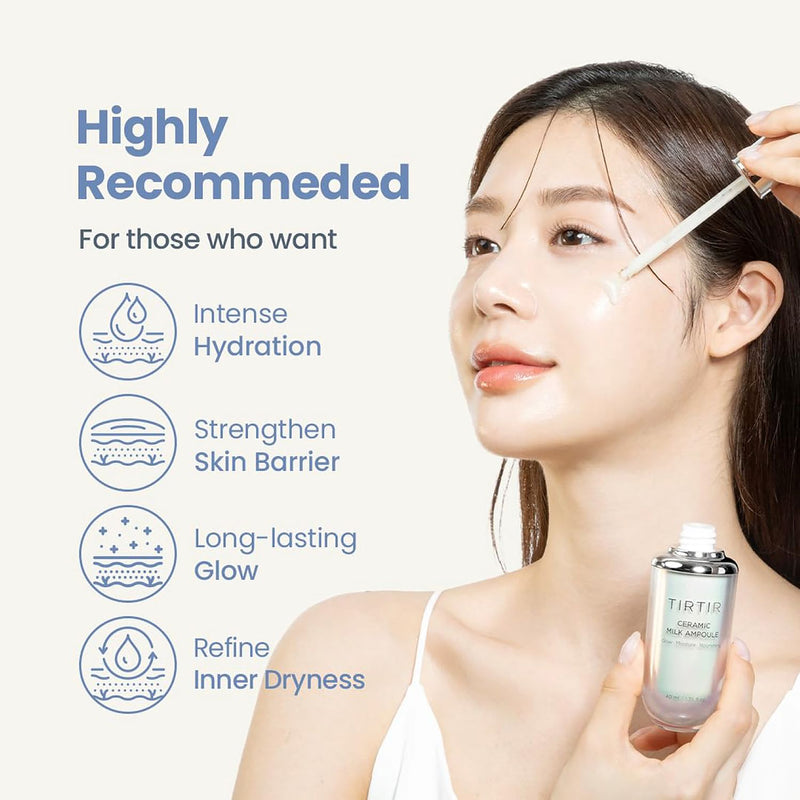 TIRTIR Ceramic Milk Ampoule 40ml, imported from the UK