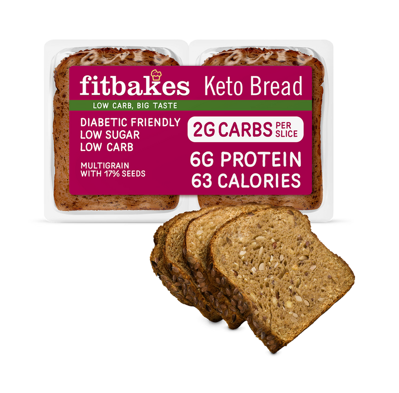 Fitbakes keto flaxseed bread 2g carbs high protein 190g (British brand)