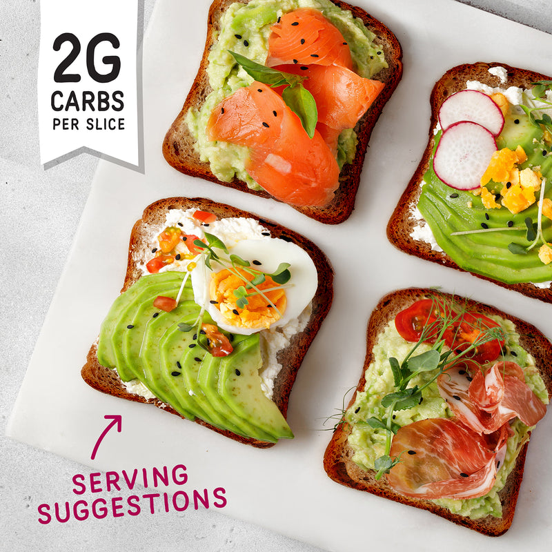 Fitbakes keto flaxseed bread 2g carbs high protein 190g (British brand)