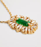 Suzanne Kalan emerald diamond yellow gold necklace, UK version