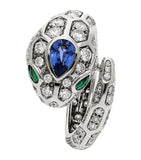 Bvlgari white gold diamond Serpenti ring, imported from the UK