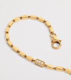 Suzanne Kalan medium block chain yellow gold diamond bracelet - British product
