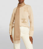 Max Mara cashmere scarf embroidered M monogram 206x28cm - British product