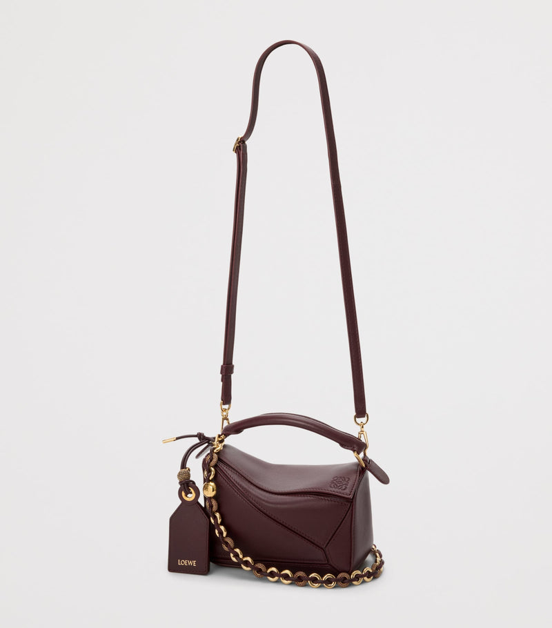 LOEWE Mini Puzzle Top-Handle Bag in smooth lambskin, imported from the UK