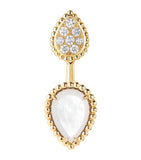 Boucheron Serpent Bohème yellow gold earring with diamond and mother-of-pearl - British product