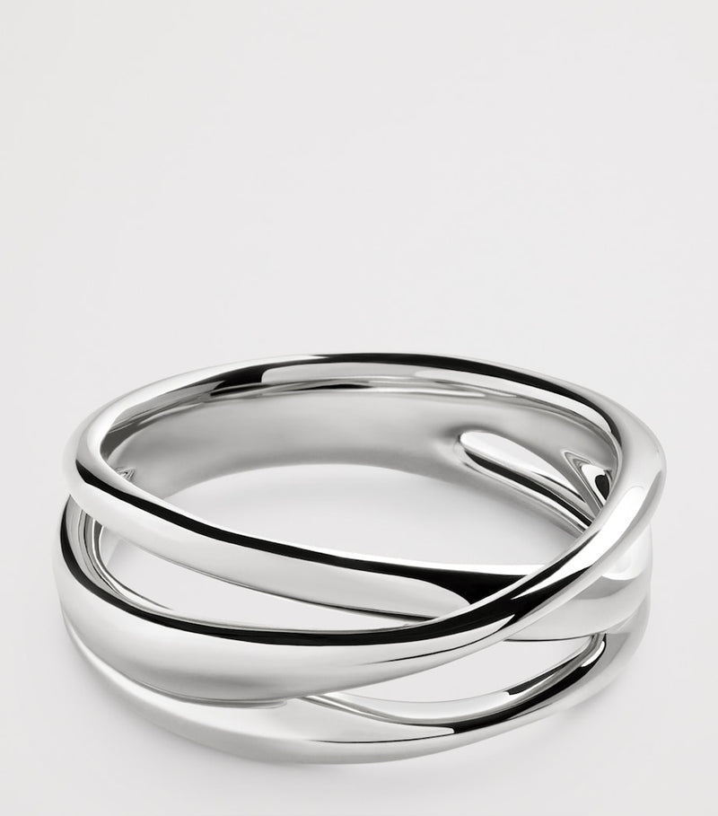 Monica Vinader Nura crossover ring sterling silver, UK version