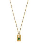 Harrods Azlee Yellow Gold Diamond and Emerald Duet Necklace- Buy online at McGrocer