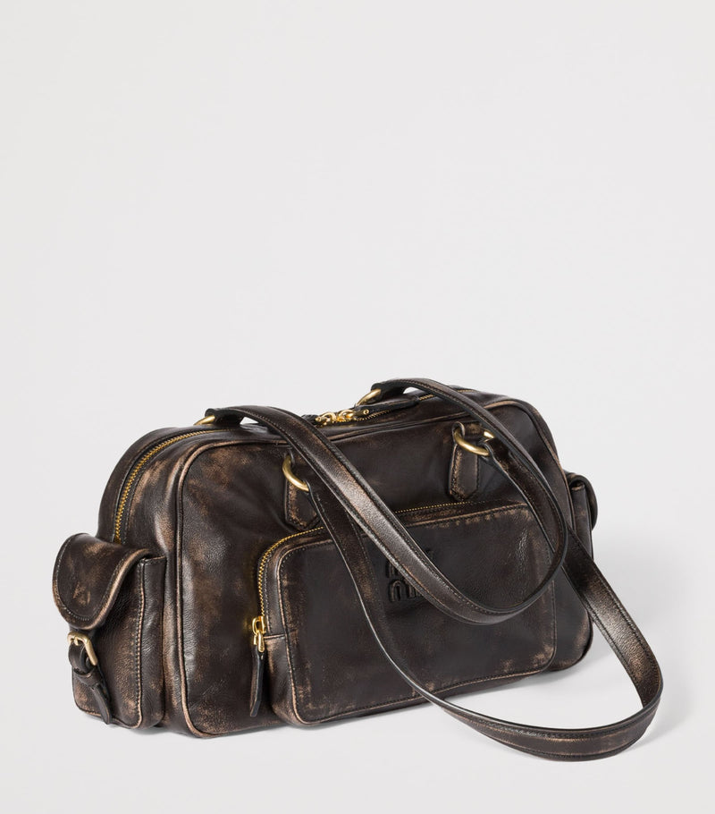 Miu Miu nappa leather top-handle bag with pockets, UK version