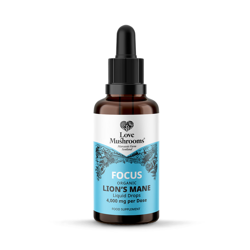 Love Mushrooms organic Lion's Mane 4000mg drops, UK version
