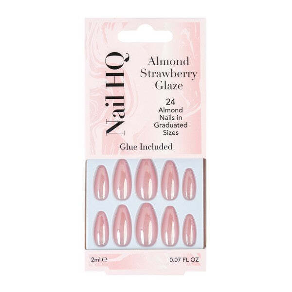 Nail HQ Strawberry Glaze Almond press-on nails 24 pieces (British brand)