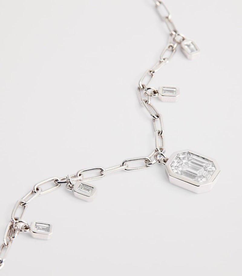 SHAY white gold diamond illusion necklace - British product