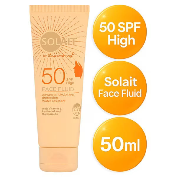 Solait Face Fluid Facial Sunscreen 50ml (British brand)