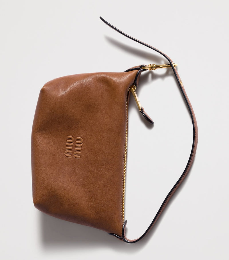 Miu Miu Nappa leather pouch with wrist strap (British brand)