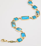 Jacquie Aiche yellow gold turquoise bezel bracelet, imported from the UK