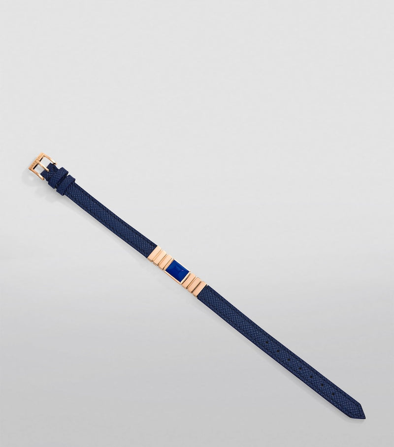 Marli New York UNII bracelet rose gold saffiano leather (British brand)