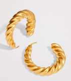 Schiaparelli twisted hoop earrings gold-tone brass - British product