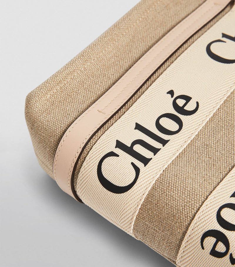 Chloé Small Woody Tote Bag linen canvas - British product