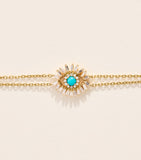 Suzanne Kalan evil eye bracelet yellow gold diamond turquoise, UK version