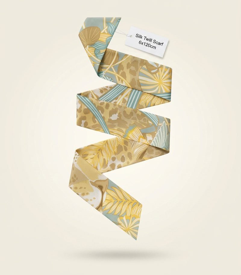 Cartier silk twilly Panthère In The Jungle 105cm, imported from the UK