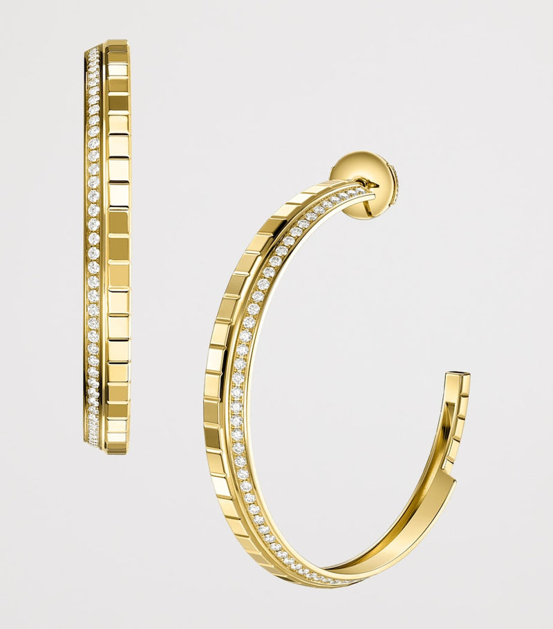 Chopard Ice Cube large hoop earrings yellow gold diamond - British product