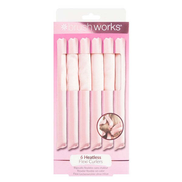 Brushworks heatless flexi curlers pack of six satin covered - British product
