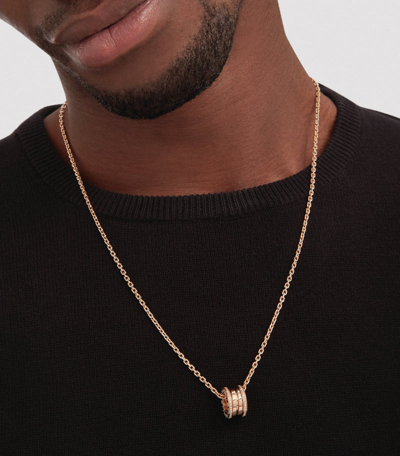 Bvlgari B.zero1 rose gold and diamond necklace, imported from the UK