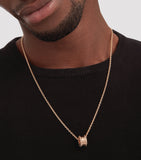 Bvlgari B.zero1 rose gold and diamond necklace, imported from the UK