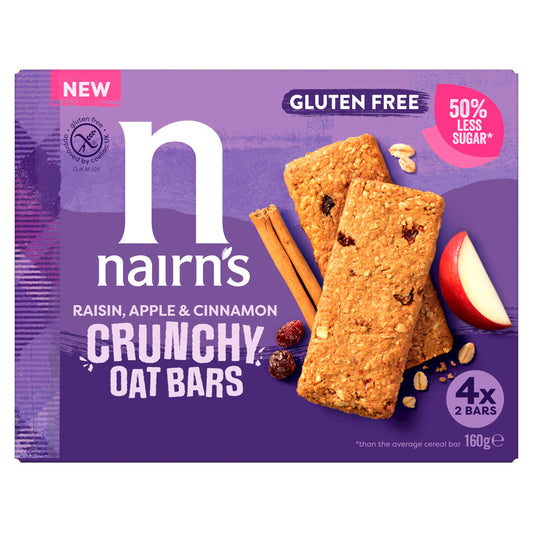 Nairn's Raisin Apple & Cinnamon Crunchy Oat Bars x8 160g GOODS Sainsburys   
