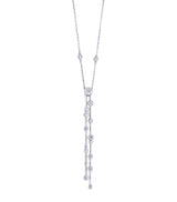 Harrods Boodles Raindance Double Drop Platinum and Diamond Pendant Necklace- Buy online at McGrocer