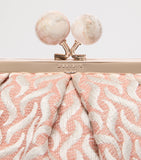 Weekend Max Mara Pasticcino woven jacquard clutch bag, imported from the UK