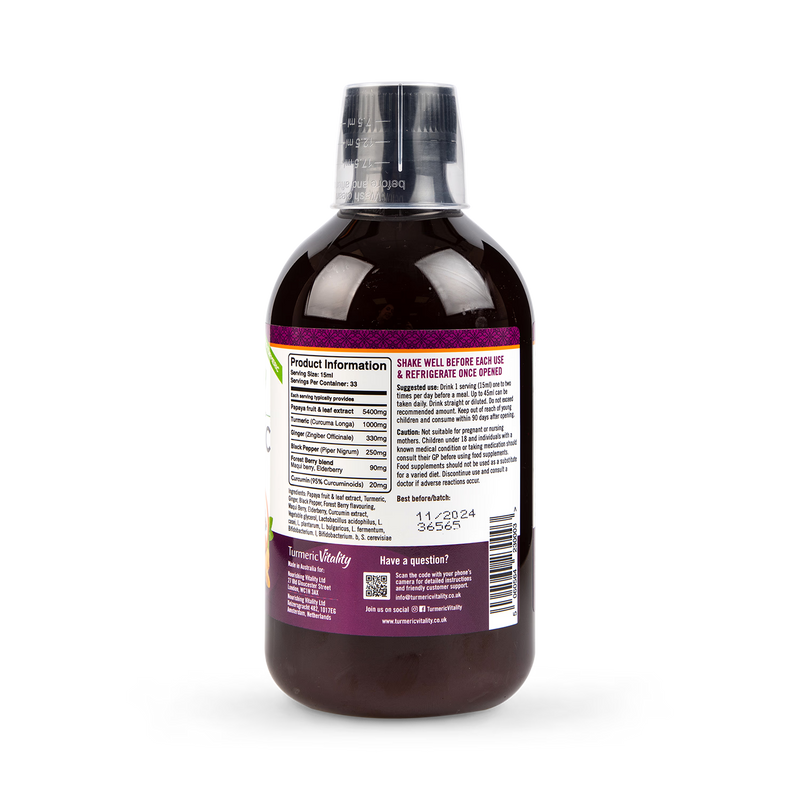 Bio fermented turmeric shot Forest Berry 500ml (British brand)