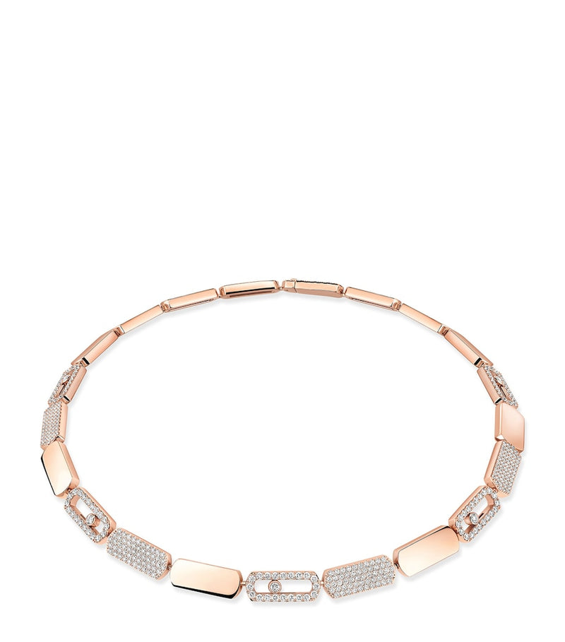 Messika Imperial Move pink gold diamond necklace 6.40ct, imported from the UK