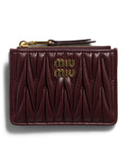 Miu Miu leather matelassé zipped card holder, imported from the UK