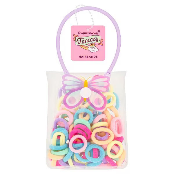 100 Pack Cotton Cloth Hair Bands In Bag - British product