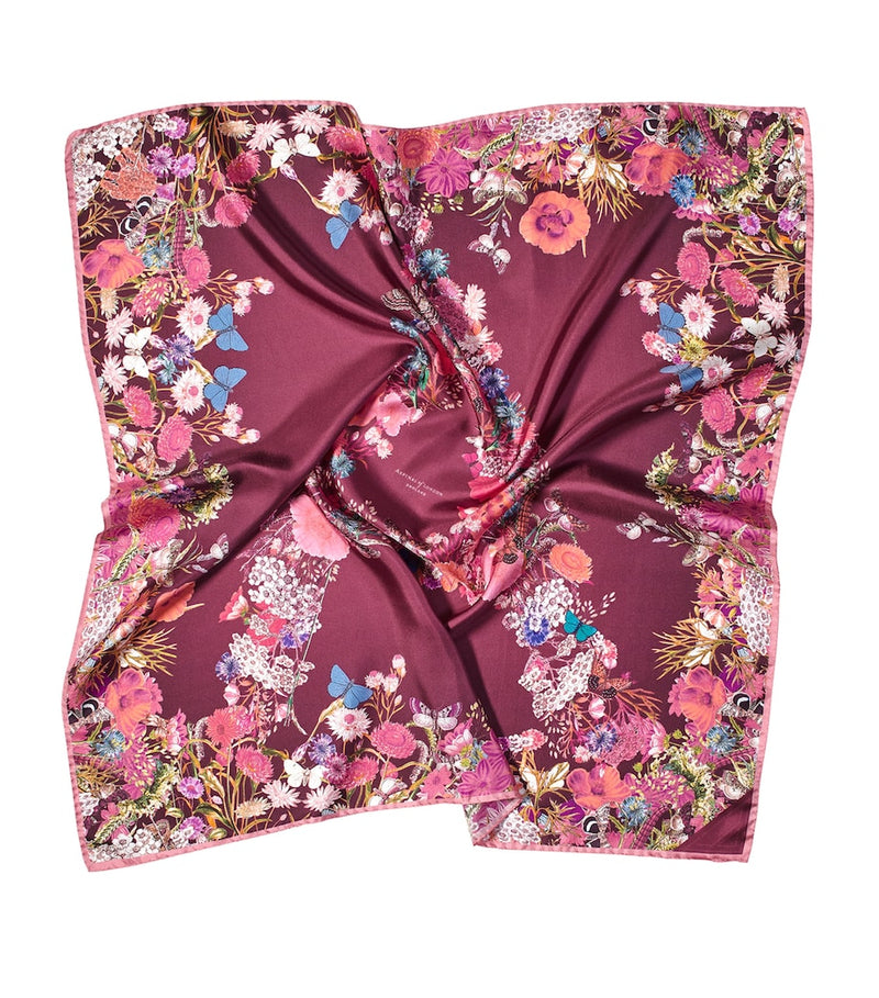 Aspinal of London silk floral scarf (British brand)