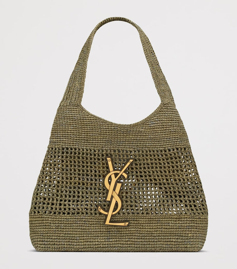 Saint Laurent Icare tote bag woven raffia, imported from the UK