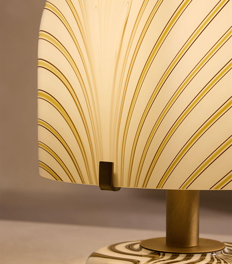 Glass Dimmable Table Lamp with Bell-Shaped Shade, 38cm Height