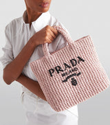 Small Crochet Tote Bag with Raffia-Effect Yarn