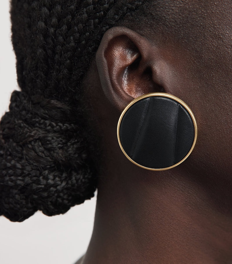 Chloé leather pleats clip-on earrings - British product