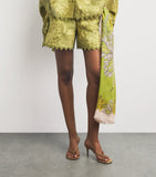 La Doublej Printed Scarf with botanical print on modal silk, UK version