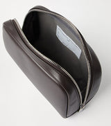Harrods Leather Travel Wash Bag with Water-Resistant Lining and Zip Fastening, 12.5cm x 19cm x 5cm- Buy online at McGrocer