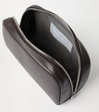 Brunello Cucinelli leather travel wash bag with water-resistant lining - British product