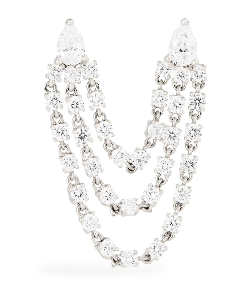 Anita Ko white gold diamond double loop earring (British brand)