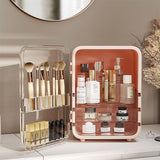 Livingandhome pink makeup organizer with mirror, UK version