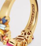 Suzanne Kalan rainbow sapphire diamond half-band ring - British product
