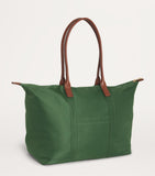 Harrods medium nylon tote bag recycled polyamide leather trim - British product