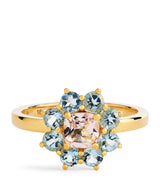 Harrods Jennifer Meyer Yellow Gold and Aquamarine Flower Ring- Buy online at McGrocer
