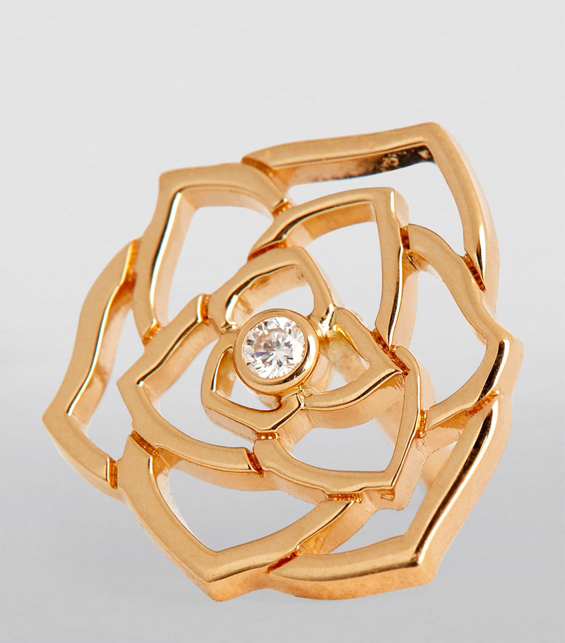 Piaget rose gold diamond earrings, UK version